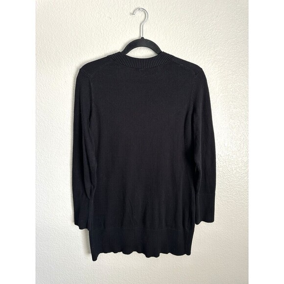 J. Jill Silk Blend Cardigan Women's Size Medium Button Front Long Sleeve Black - Picture 2 of 5